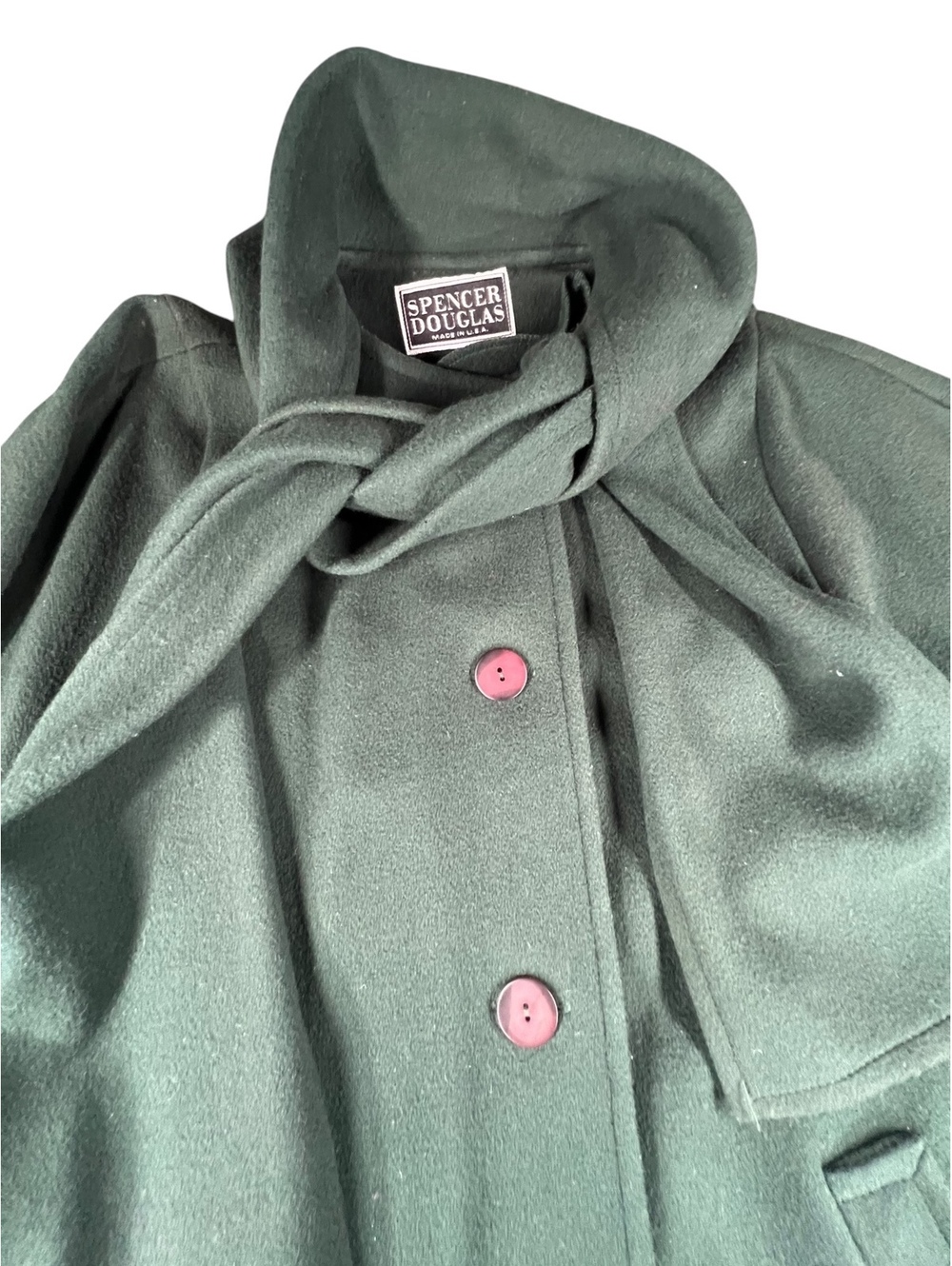 Vintage Spencer Douglas Wool Cape Coat Made in USA Scarf Funnel Neck - Picture 5 of 9